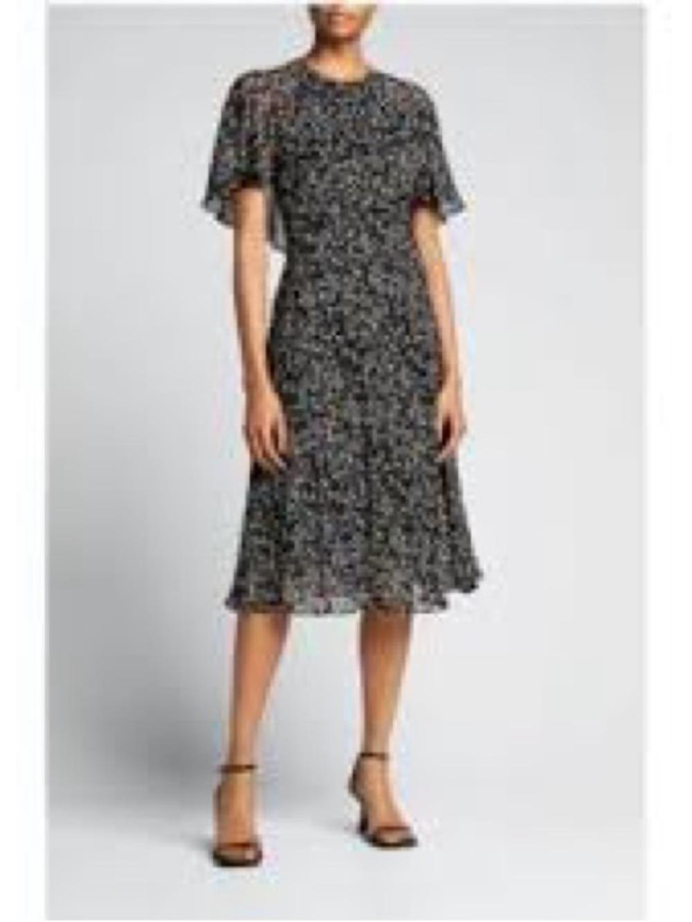 RALPH LAUREN Black Label Floral Midi Dress Wrap Short Sleeve Garden Party 8 Work